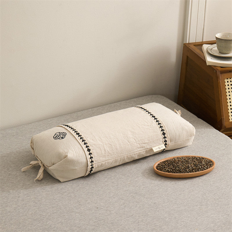 Cotton and Linen Tartary Buckwheat Pillow Cervical Support Improve Sleeping Pillow Single One Class a Maternal and Child Grade Small Pillow Inner Pairs