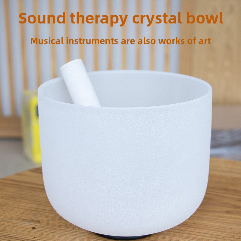 White Frosted Crystal Bowl Beginner Professional Music Singing Bowl Yoga Meditation Healing Sound Bowl Sound Therapy Instrument Crystal Bowl
