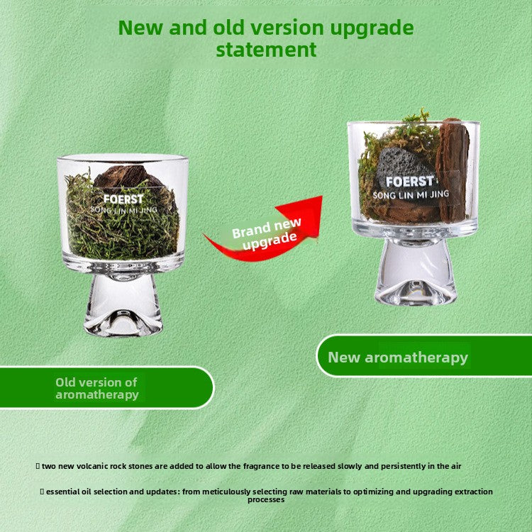 Matsu Forest Secret Realm Pine Wood Moss Aroma Diffuser Cup Forest Style Flameless Aromatherapy Diffuser Ornament Home Long-lasting Fragrance Gift