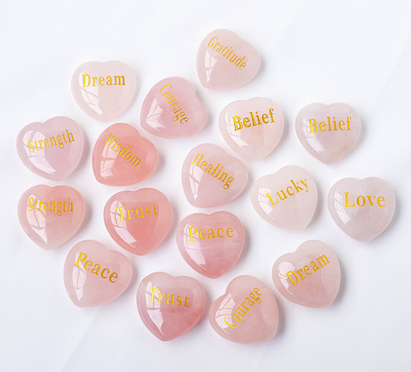 Heart-shaped crystal palm stone