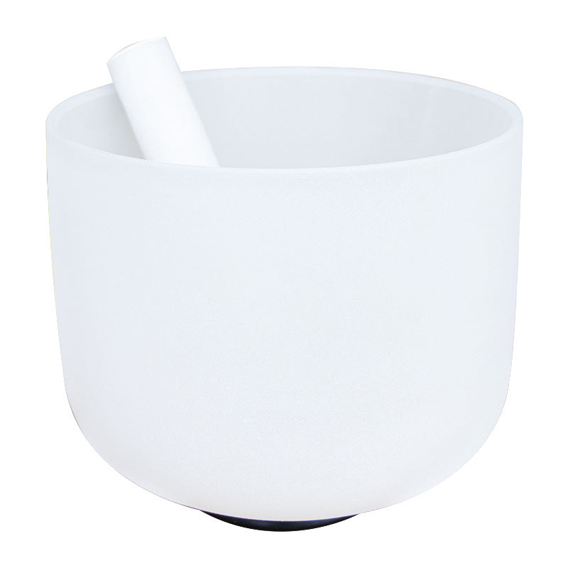 White Frosted Crystal Bowl Beginner Professional Music Singing Bowl Yoga Meditation Healing Sound Bowl Sound Therapy Instrument Crystal Bowl