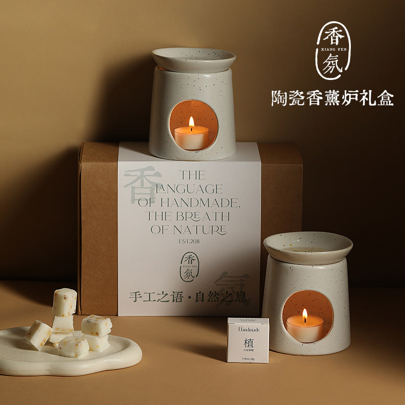 Sample Room Decorations Spa Ceramic Aromatherapy Burner Candle Holder Indoor Fragrance Ornament Atmosphere Aromatherapy Candle Lamp