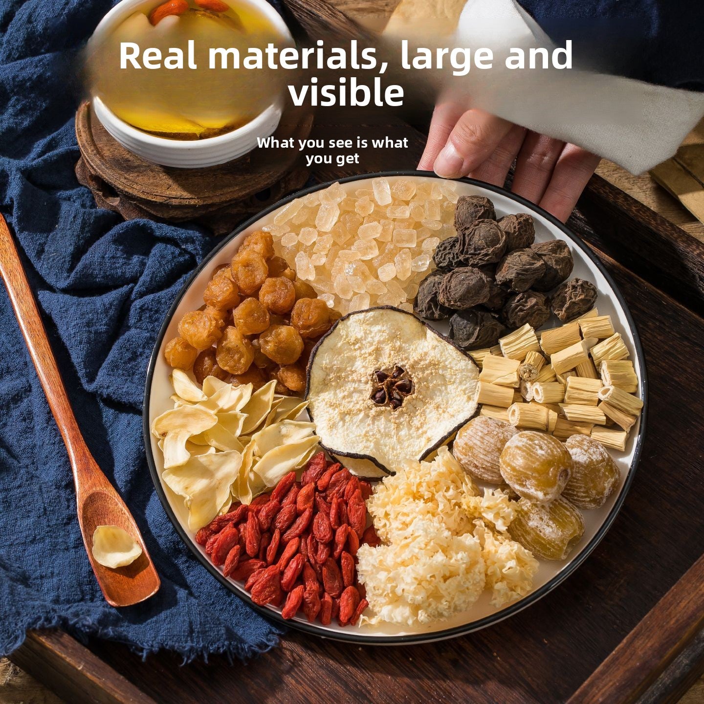 Small Hanging Pear Soup Autumn and Winter Boiled Soup Seasoning Ingredients Pear Tremella, a Kind of Semi-Transparent White Fungus Candied Date Soup 100G Old Beijing Small Hanging Pear Soup