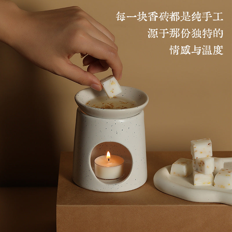 Sample Room Decorations Spa Ceramic Aromatherapy Burner Candle Holder Indoor Fragrance Ornament Atmosphere Aromatherapy Candle Lamp